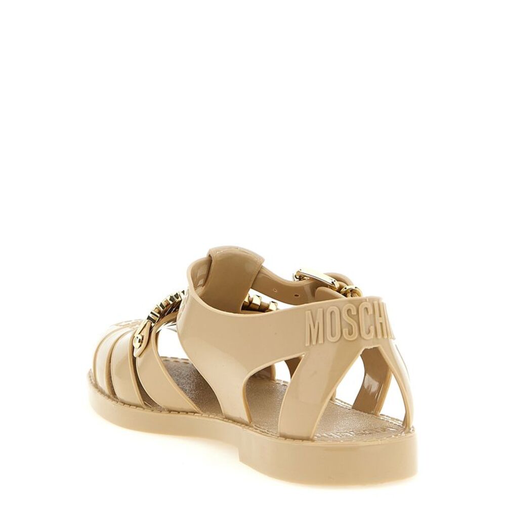 Moschino Beige Pvc Flat Women's Sandals - Picture 3 of 4